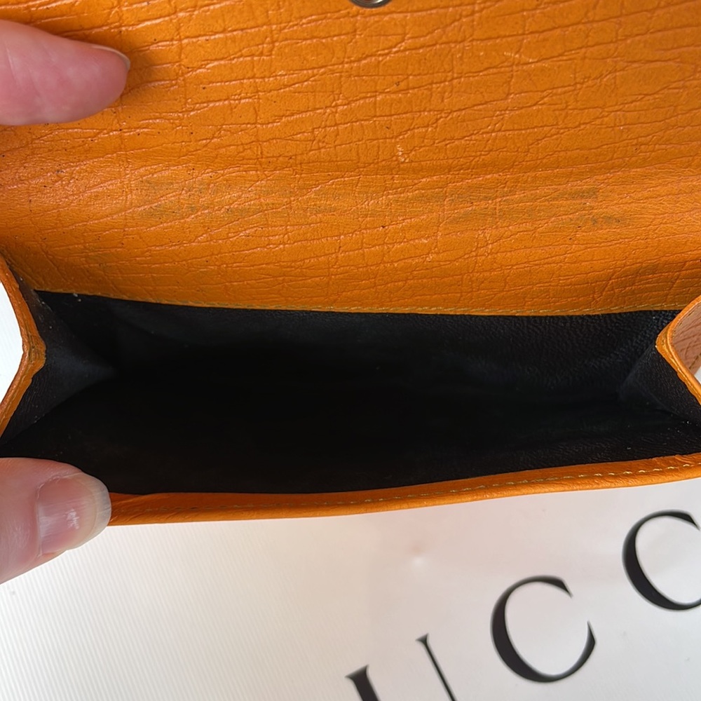 Vintage orange textured leather bi-fold wallet - Picture 12 of 16